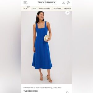 Tuckernuck Azure Jersey Double Knit Julietta Dress Royal Blue
Square neck